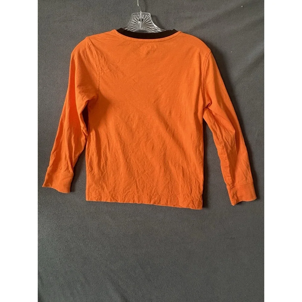 Gymboree Boys Orange Halloween Spooky Skeleton Glow in the Dark Shirt Size 8
